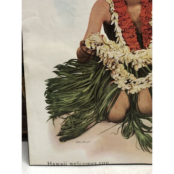 1938 Matson Cruise Line Vintage Hula Girl Hawaiian Flower Lei Travel Ephemera - Picture 5 of 10